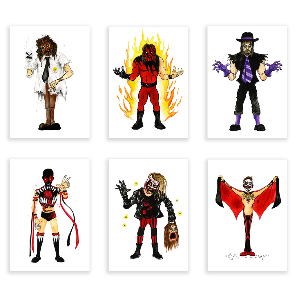 "MONSTERS OF THE RING" PRINT SET